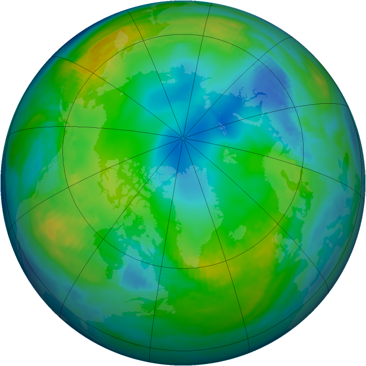 Arctic ozone map for 21 November 1982